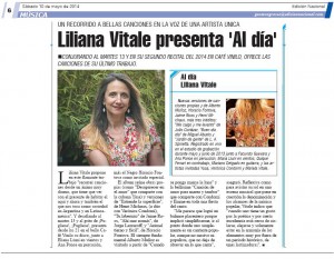 Liliana Vitale- al día- Edicion Nacional 10-05-2014